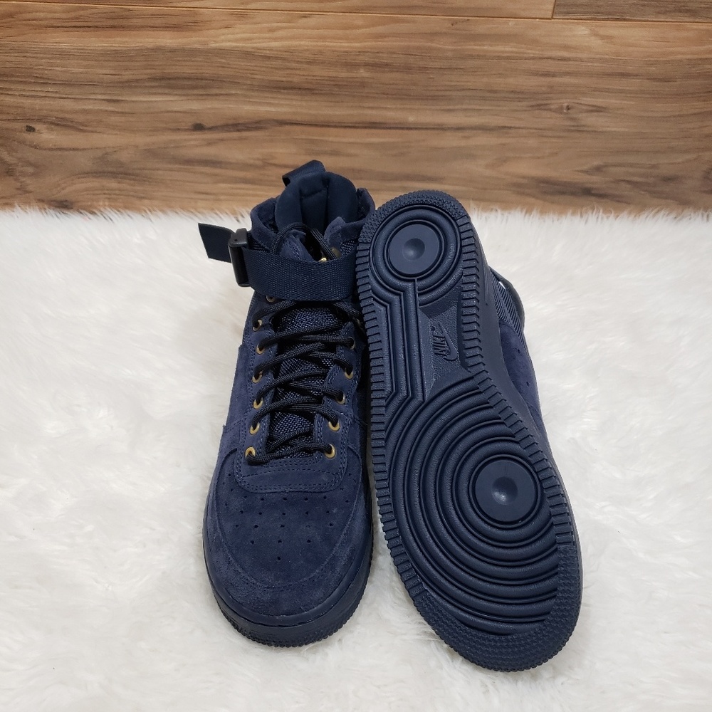 New Nike SF Air Force 1 Mid Navy Blue Sneakers - Picture 2 of 8